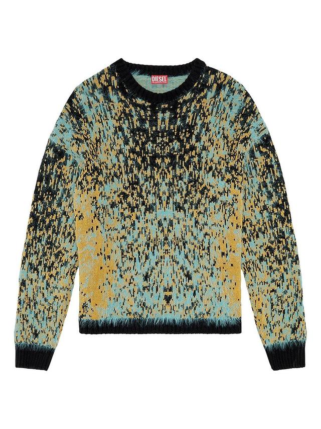 Mens Rain Intarsia-Knit Crewneck Sweater Product Image