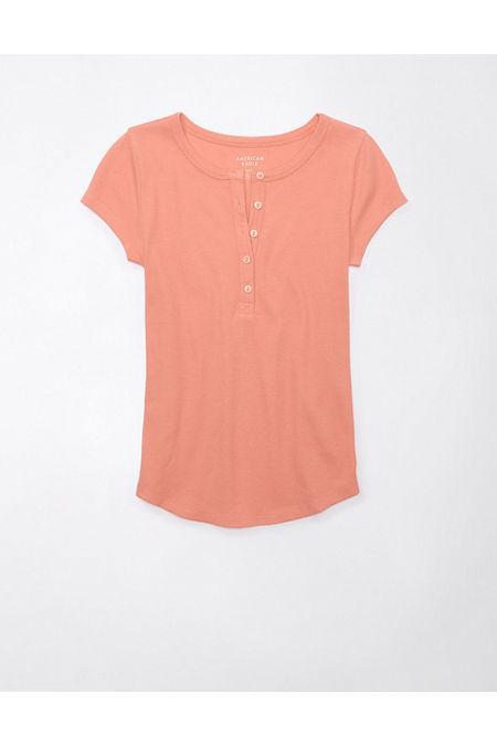 AE Ribbed Henley T-Shirt Womens Product Image