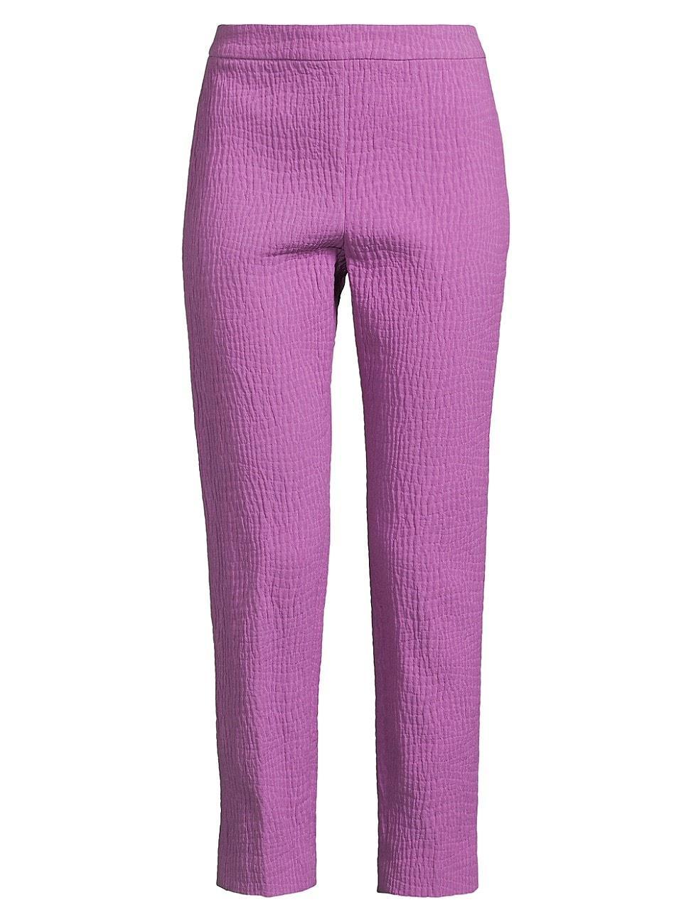 Womens Cotton Textured Jacquard Straight-Leg Pants Product Image