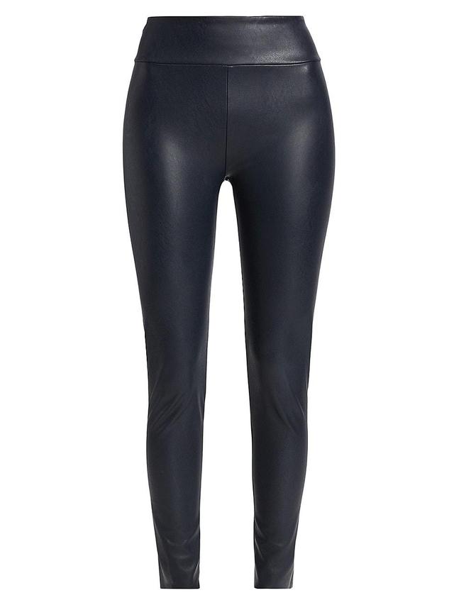 Womens High-Waisted Vegan Leather Leggings Product Image