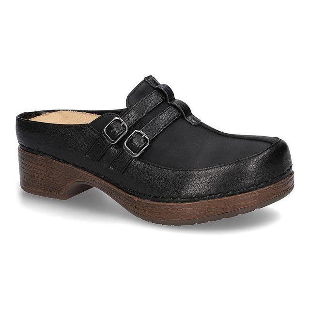 Easy Works by Easy Street Shirley Womens Leather Slip-Resistant Work Clogs Black Product Image