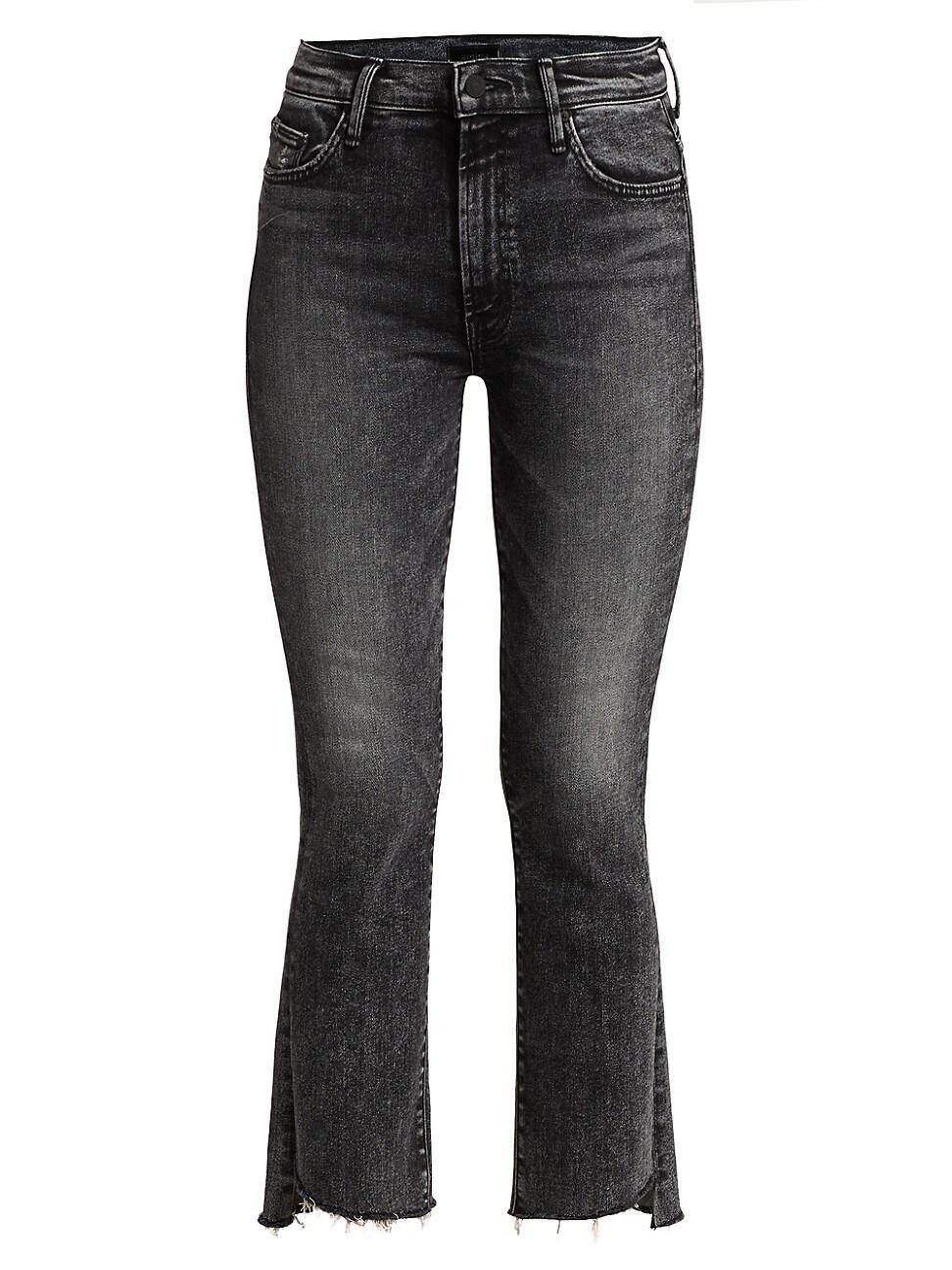 Mother The Insider High Rise Crop Step Fray Bootcut Jeans in Train Stops product image