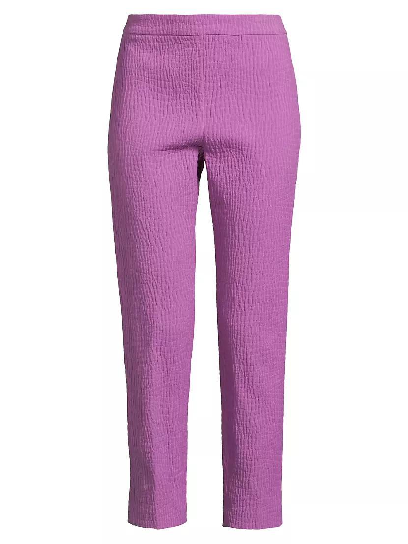 Cotton Textured Jacquard Straight-Leg Pants Product Image