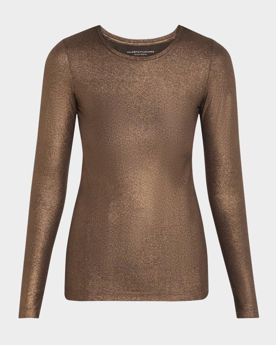 Metallic Long-Sleeve Viscose Tee Product Image