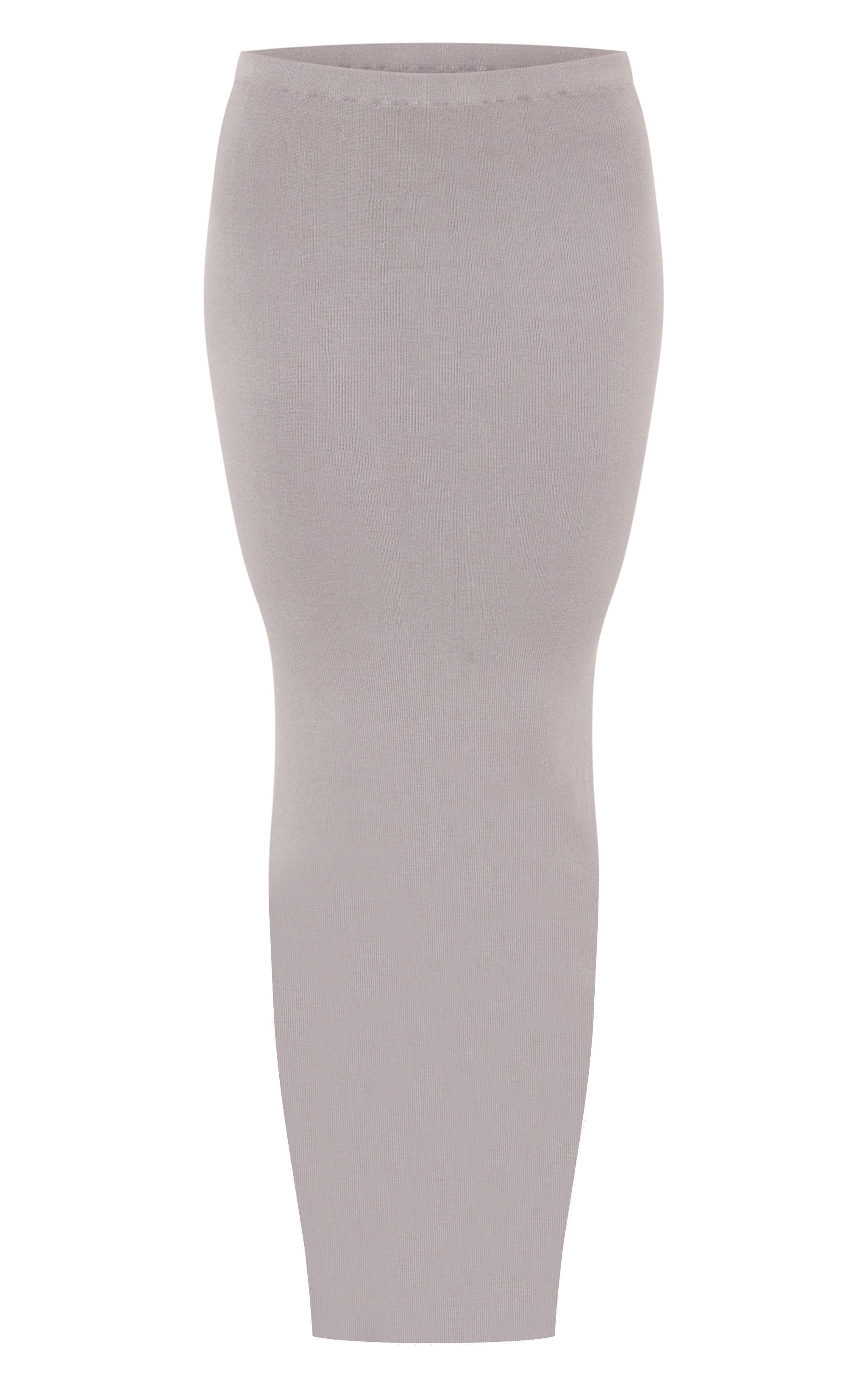 Dove Grey Fine Knit Maxi Skirt Product Image