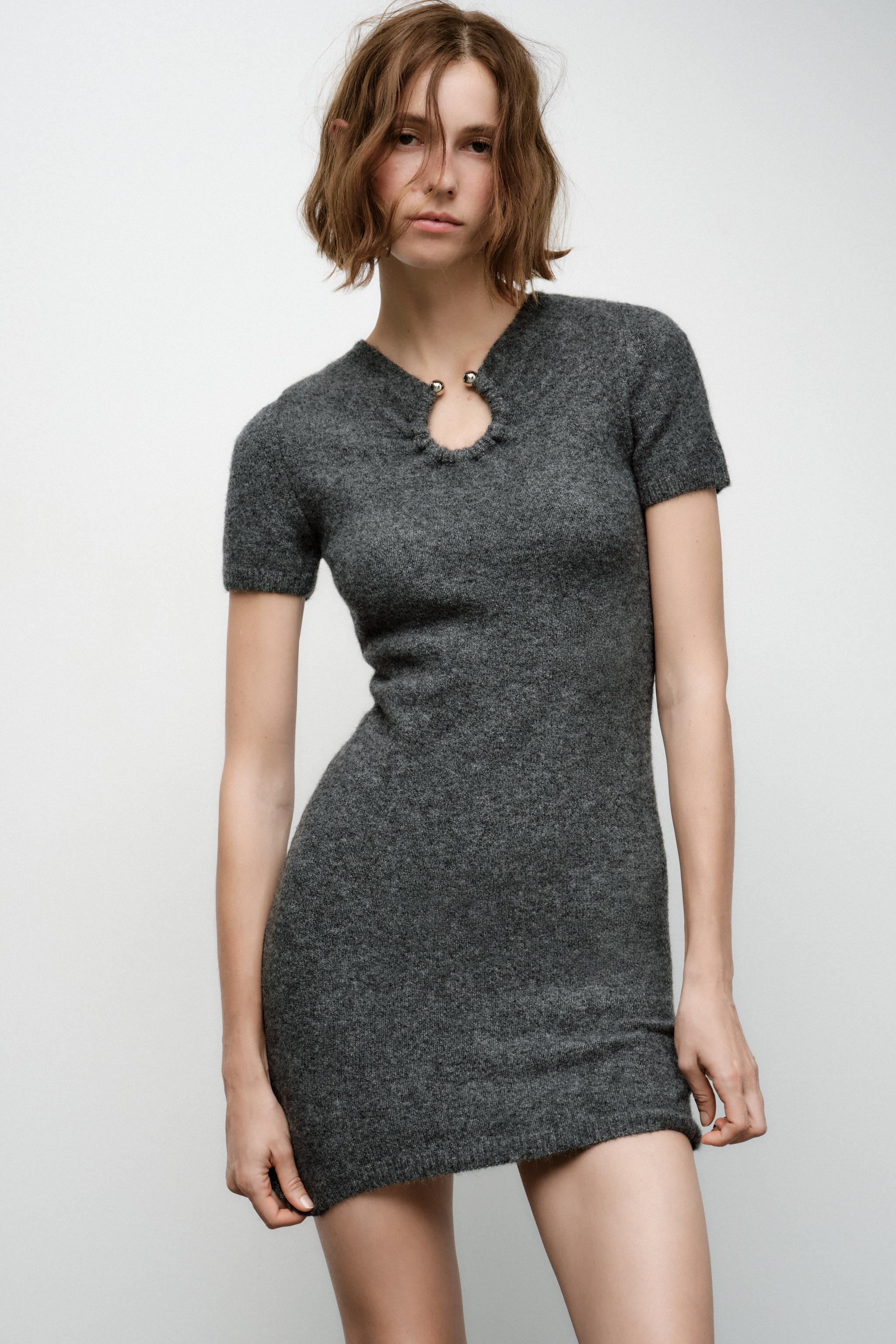 METAL APPLIQUE KNIT DRESS product image