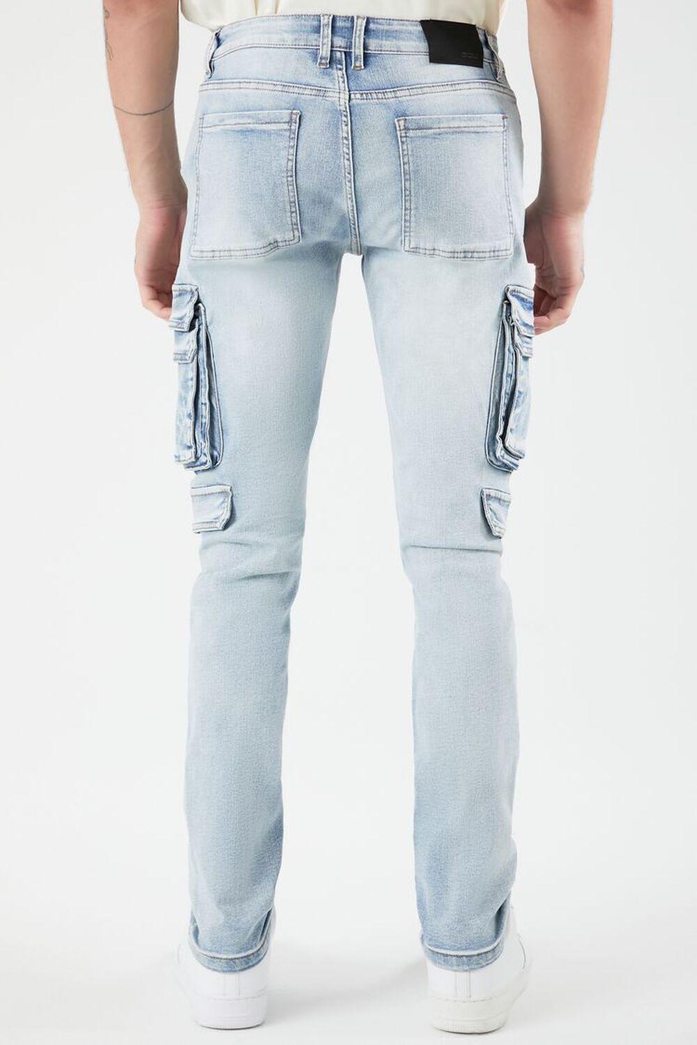 Mid-Rise Slim-Fit Cargo Jeans | Forever 21 Product Image