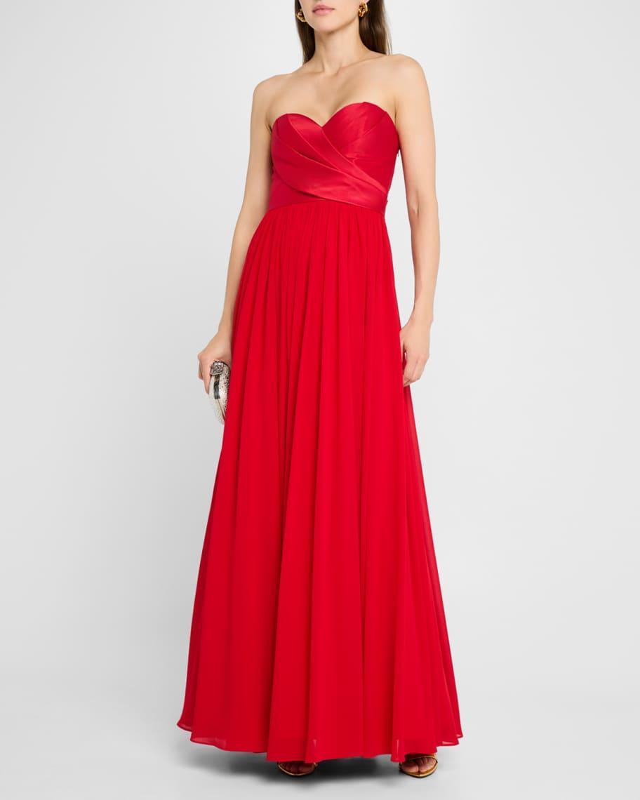 Strapless Pleated A-Line Gown Product Image