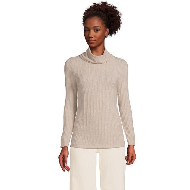 Womens Lands End Long-Sleeve Wide Rib Turtleneck Product Image