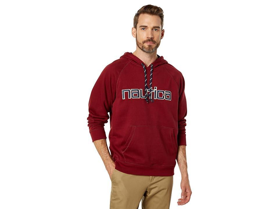 Nautica Sustainably Crafted Logo Hoodie (Deep Crimson) Men's Clothing Product Image