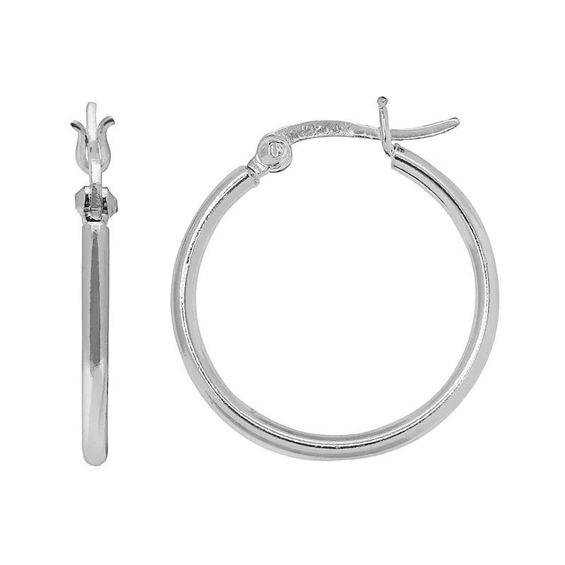 PRIMROSE Sterling Silver Hoop Earrings, Womens, Grey Product Image