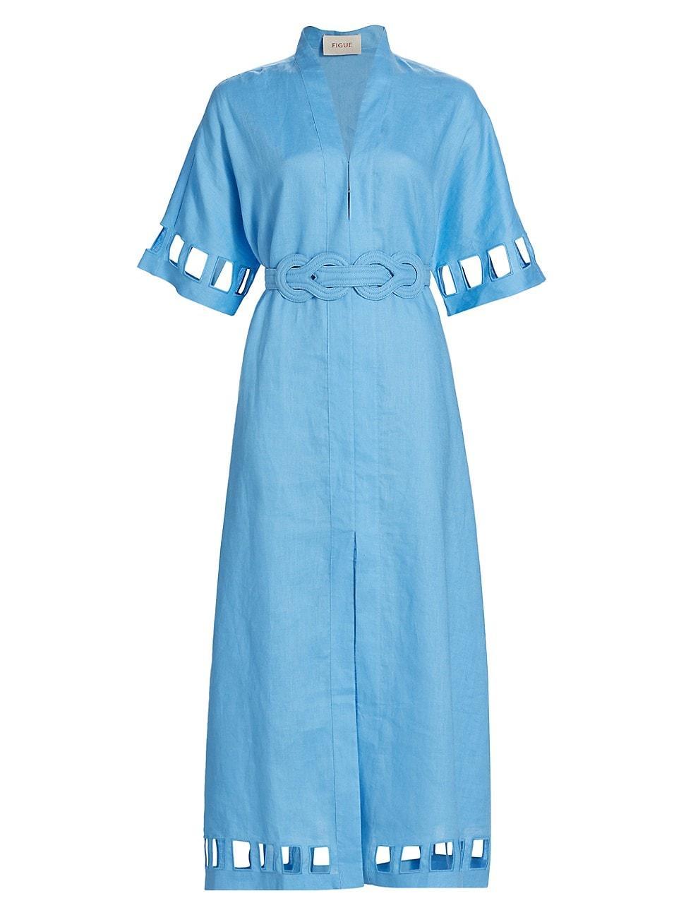 Womens Adalaide Linen Belted Shirtdress Product Image