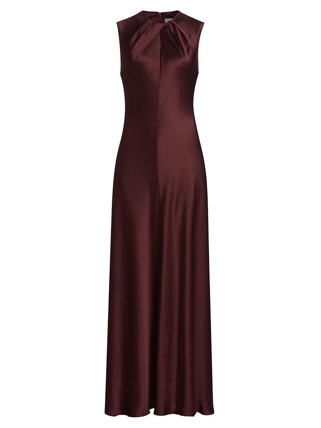 Womens Emily Satin Sleeveless Maxi Dress Product Image