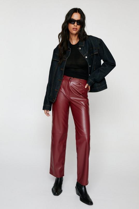 Faux Leather Straight Leg Pants product image