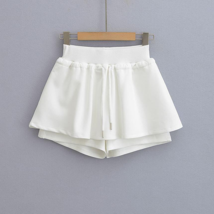 High Waist Plain Skorts Product Image