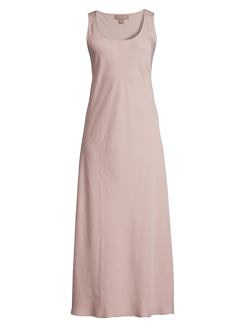 Womens Washed Satin Long Tank Dress Product Image