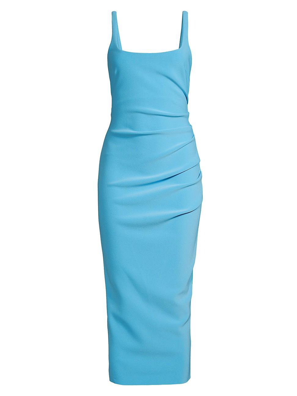 Bec + Bridge Karina Tuck Midi Dress in Blue. Product Image