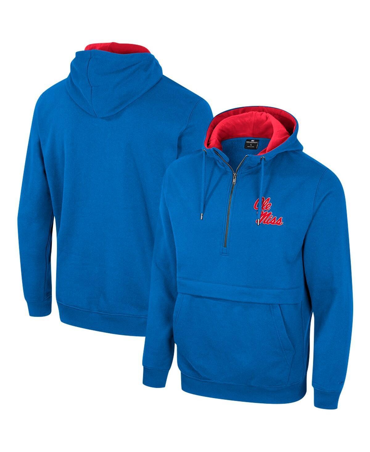 Mens Colosseum Powder Blue Ole Miss Rebels Half-Zip Hoodie Product Image