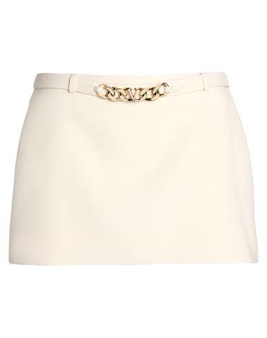 VALENTINO Garavani Woman Mini Skirt Ivory Size 4 Virgin Wool, Silk In White Product Image