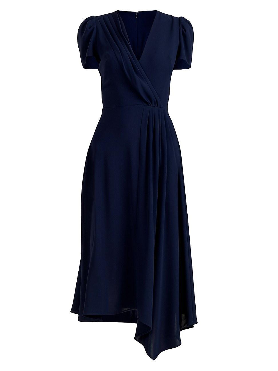 Womens Fontana Stretch Crepe Wrap-Effect Midi-Dress Product Image