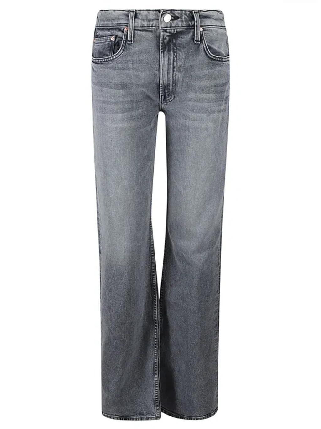 MOTHER The Bookie Heel Mid Rise Straight Jeans In Grey Product Image