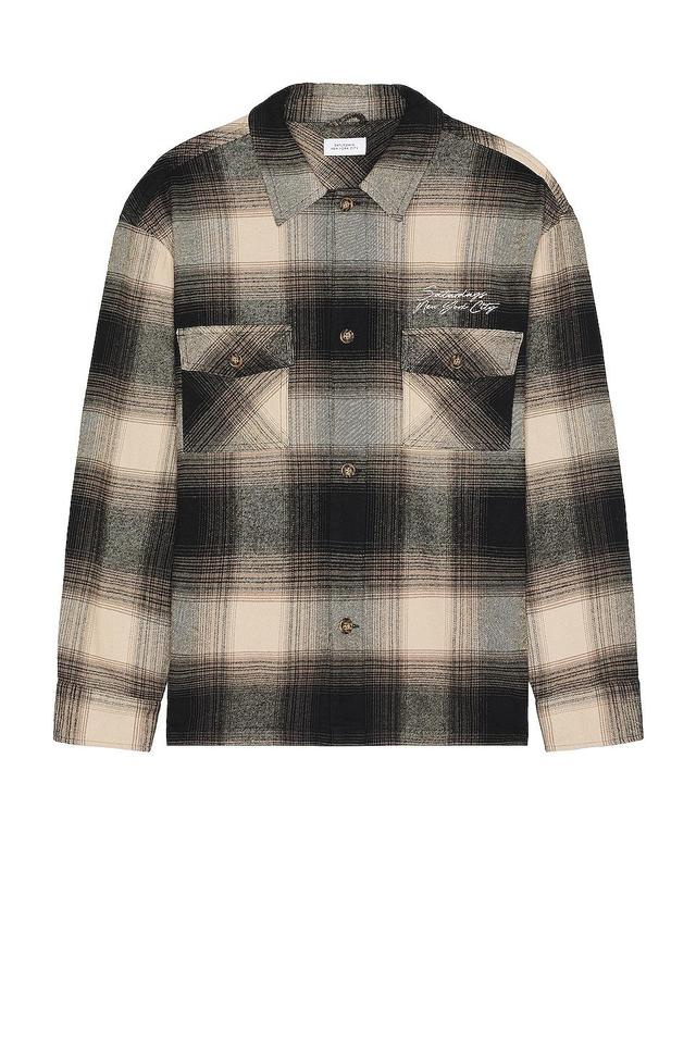 SATURDAYS NYC Driessen Flannel Overshirt Size M, S, XL/1X. Product Image