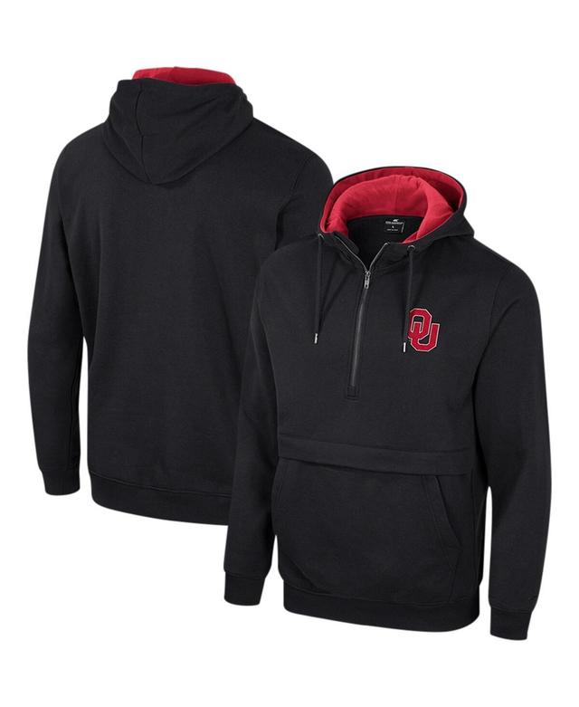 Mens Colosseum Black Oklahoma Sooners Half-Zip Hoodie Product Image