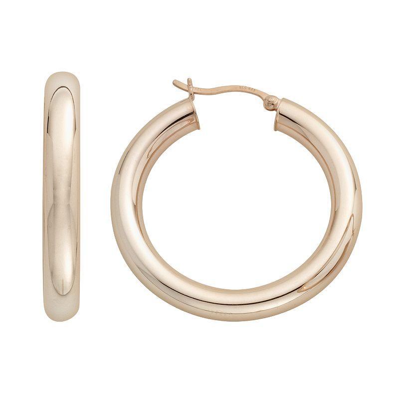 18k Gold-Over-Silver Hoop Earrings, Womens product image