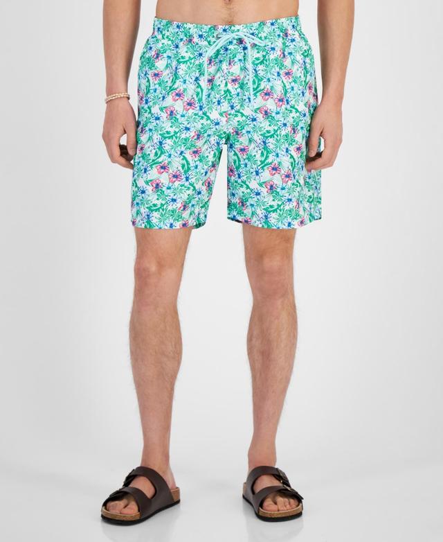 Club Room Mens Libra Quick-Dry Floral 7 Swim Trunks, Created for Macys Product Image