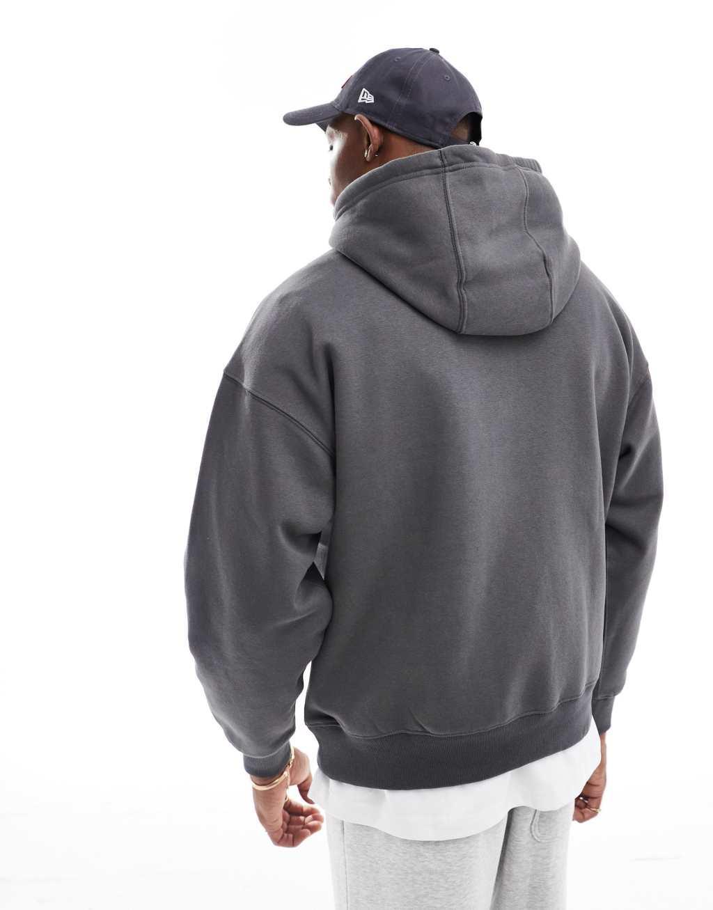 Pull&Bear basic hoodie in charcoal Product Image