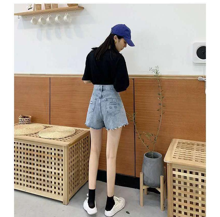 Distressed Denim Shorts Product Image