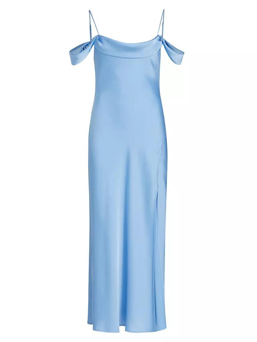 Kitura Satin Sleeveless Midi-Dress Product Image