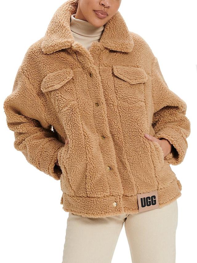 Womens Frankie Faux Shearling Trucker Jacket Product Image