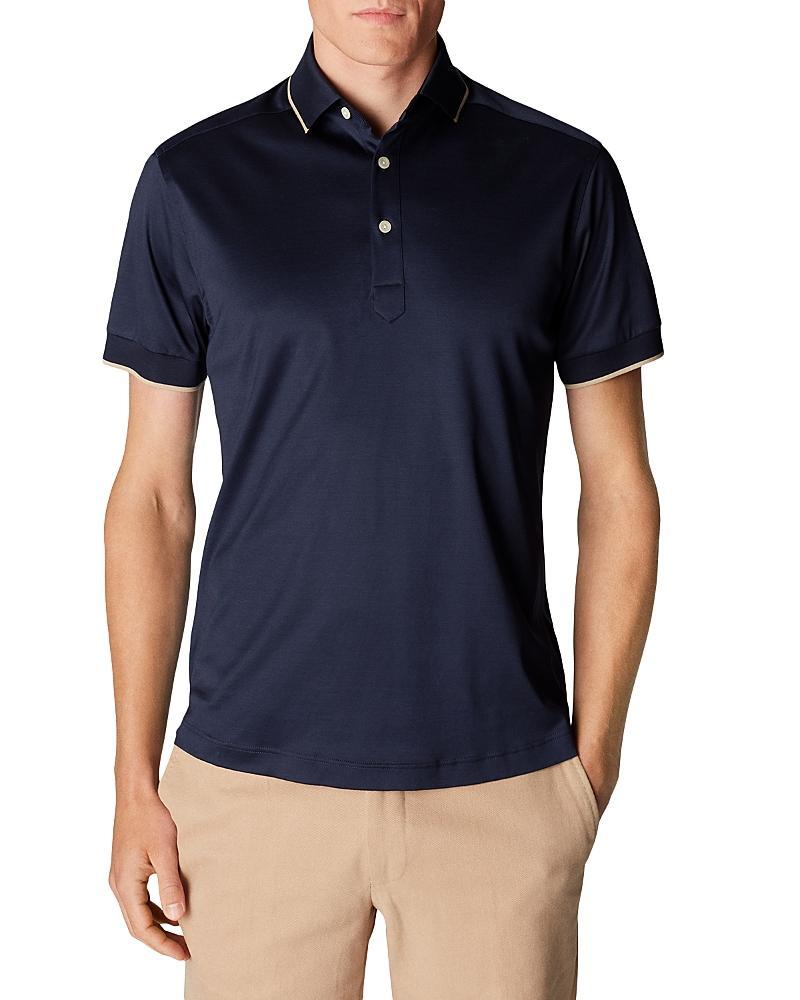 Eton Men's Contemporary Fit Short-Sleeve Polo  - BLUE - Size: Large Product Image