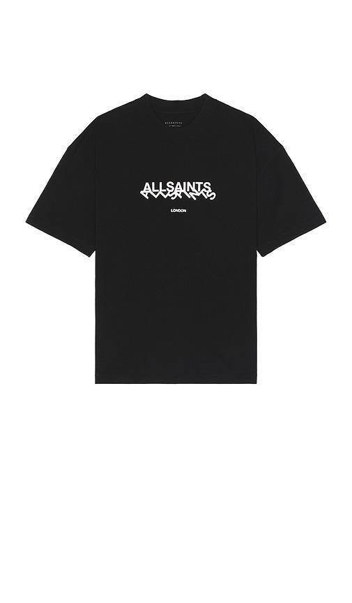 Slanted Logo Oversized Crew Neck T-shirt In Jet Black Product Image