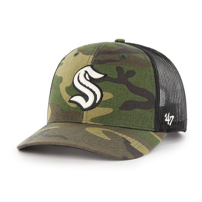 Mens 47 Camo/Black Seattle Kraken Trucker Snapback Hat Product Image