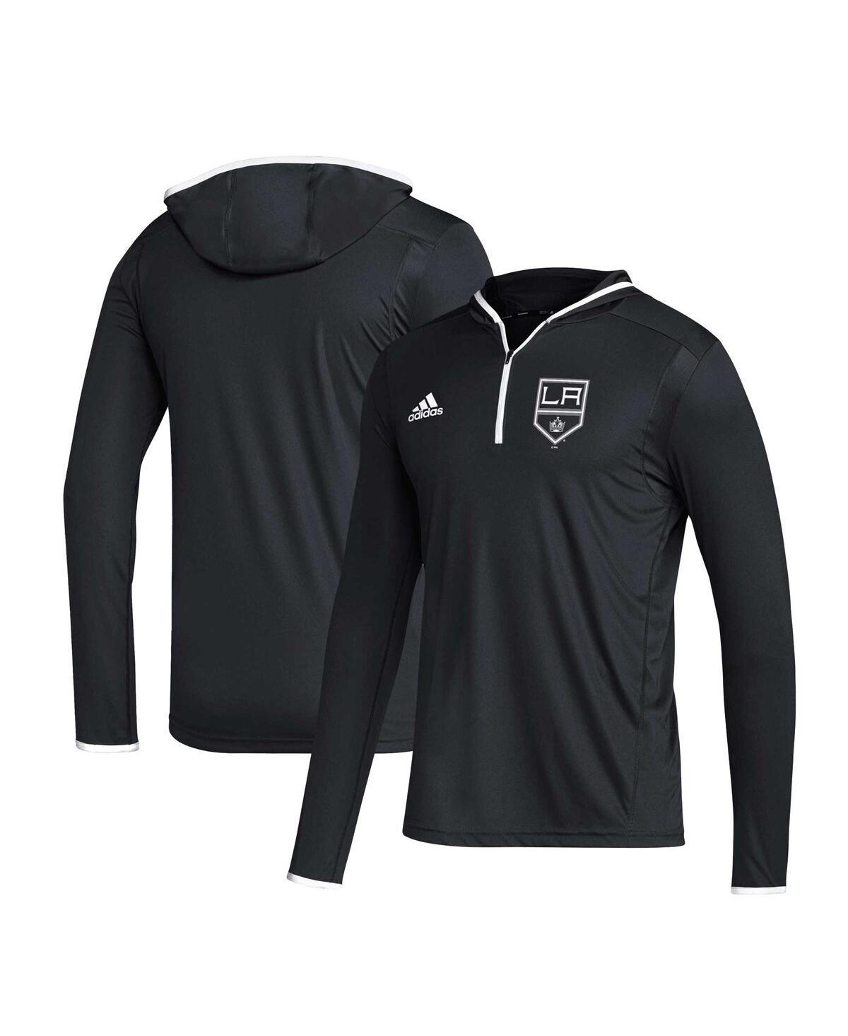 Adidas Mens Black Los Angeles Kings Team Long Sleeve Quarter-Zip Hoodie T-Shirt Product Image