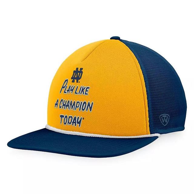 Mens Top of the World /Gold Notre Dame Fighting Irish Play Like A Champion Today Foam Trucker Adjustable Hat, Blue Product Image