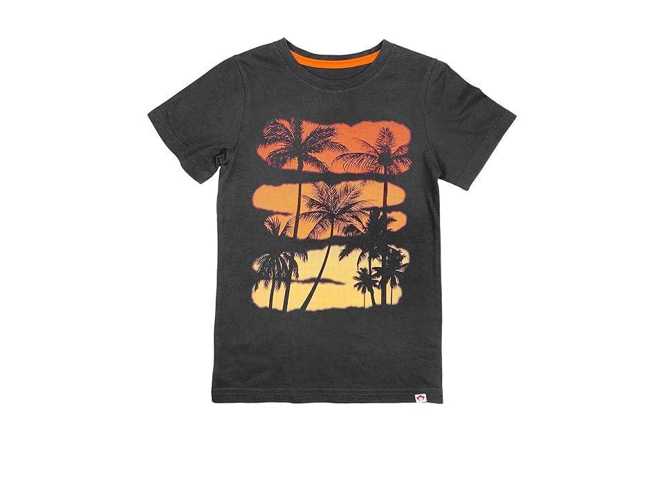 Appaman Kids Sunset Palm Tree Graphic Tee (Toddler/Little Kid/Big Kid) (Dark Grey) Men's T Shirt Product Image