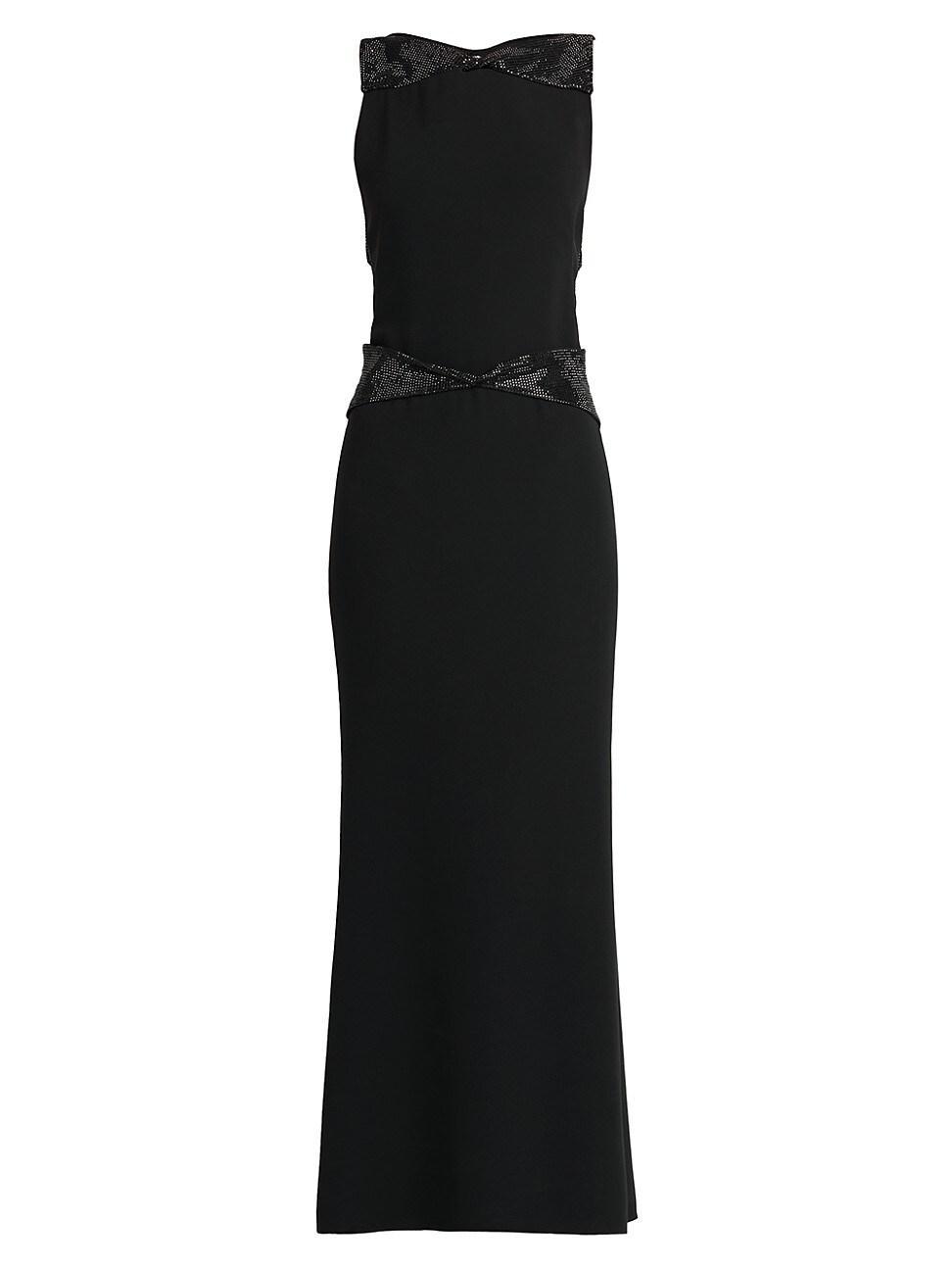 Womens Sleeveless Silk Cut-Out Gown Product Image