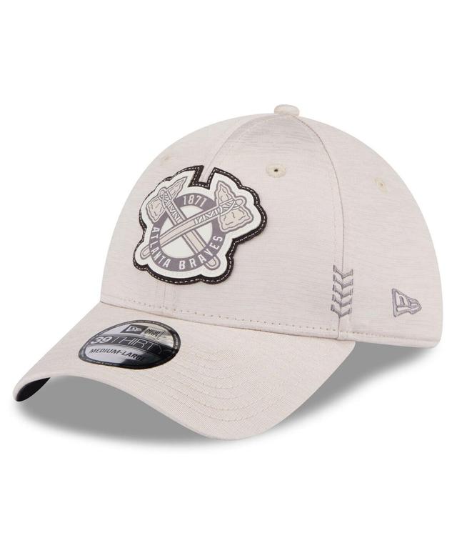 Mens New Era Cream Atlanta Braves 2024 Clubhouse 39THIRTY Flex Fit Hat Product Image