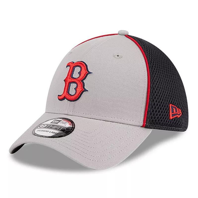 Mens New Era Gray Boston Red Sox Pipe 39THIRTY Flex Hat Product Image