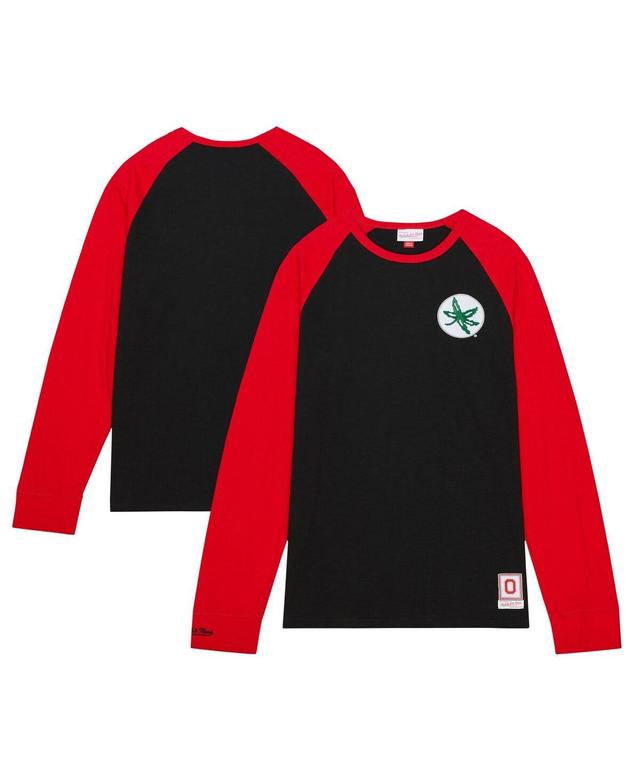 Mens Mitchell & Ness Ohio State Buckeyes Legendary Slub Raglan Long Sleeve T-Shirt Product Image