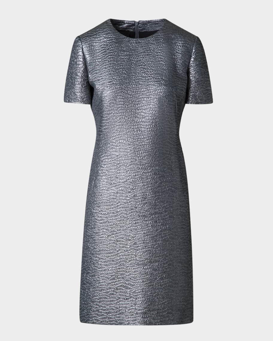 Textured Silk Short-Sleeve Dress product image