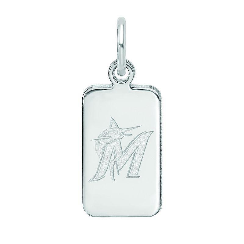 LogoArt Sterling Silver Miami Marlins Tag Pendant, Womens Product Image