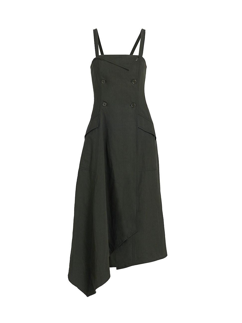 Womens Scarlett Asymmetric Cotton-Blend Midi-Dress Product Image