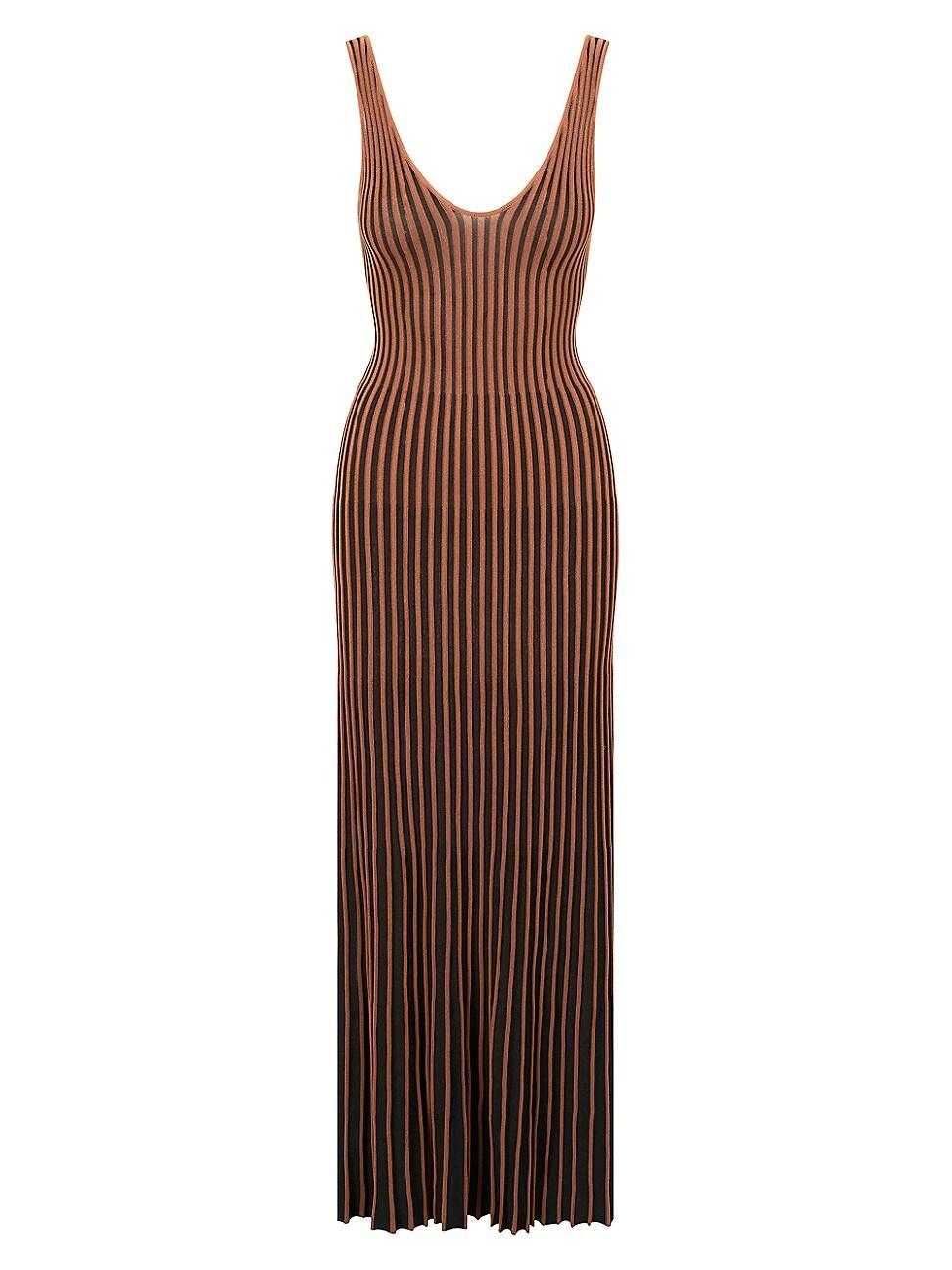 Womens Claretta Striped Knit Maxi Dress Product Image