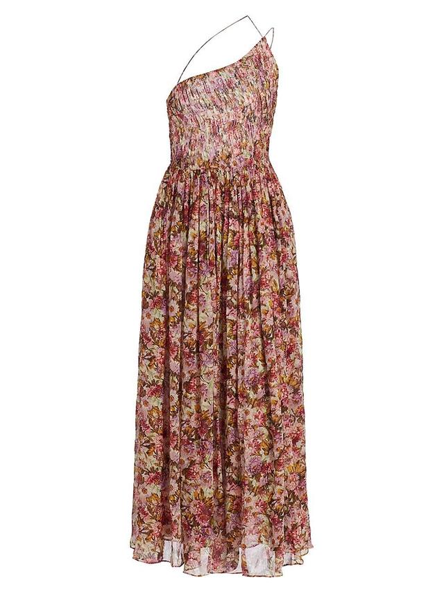 Womens Felicity Silk Floral Midi-Dress Product Image