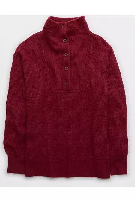 Aerie CozyUp Waffle Button Sweater Women's Product Image