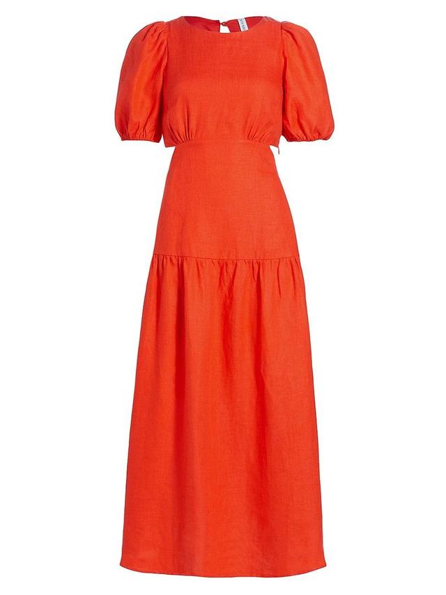 Womens Kennedy Puff-Sleeve Cut-Out Maxi Dress Product Image